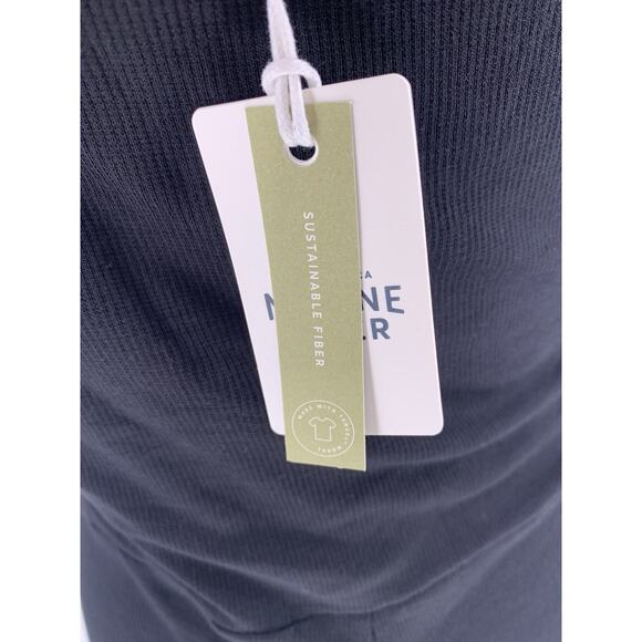 NWT Marine Layer Lexi Fit & Flare Midi Dress Black Ribbed Beach Boho XL - Picture 9 of 14